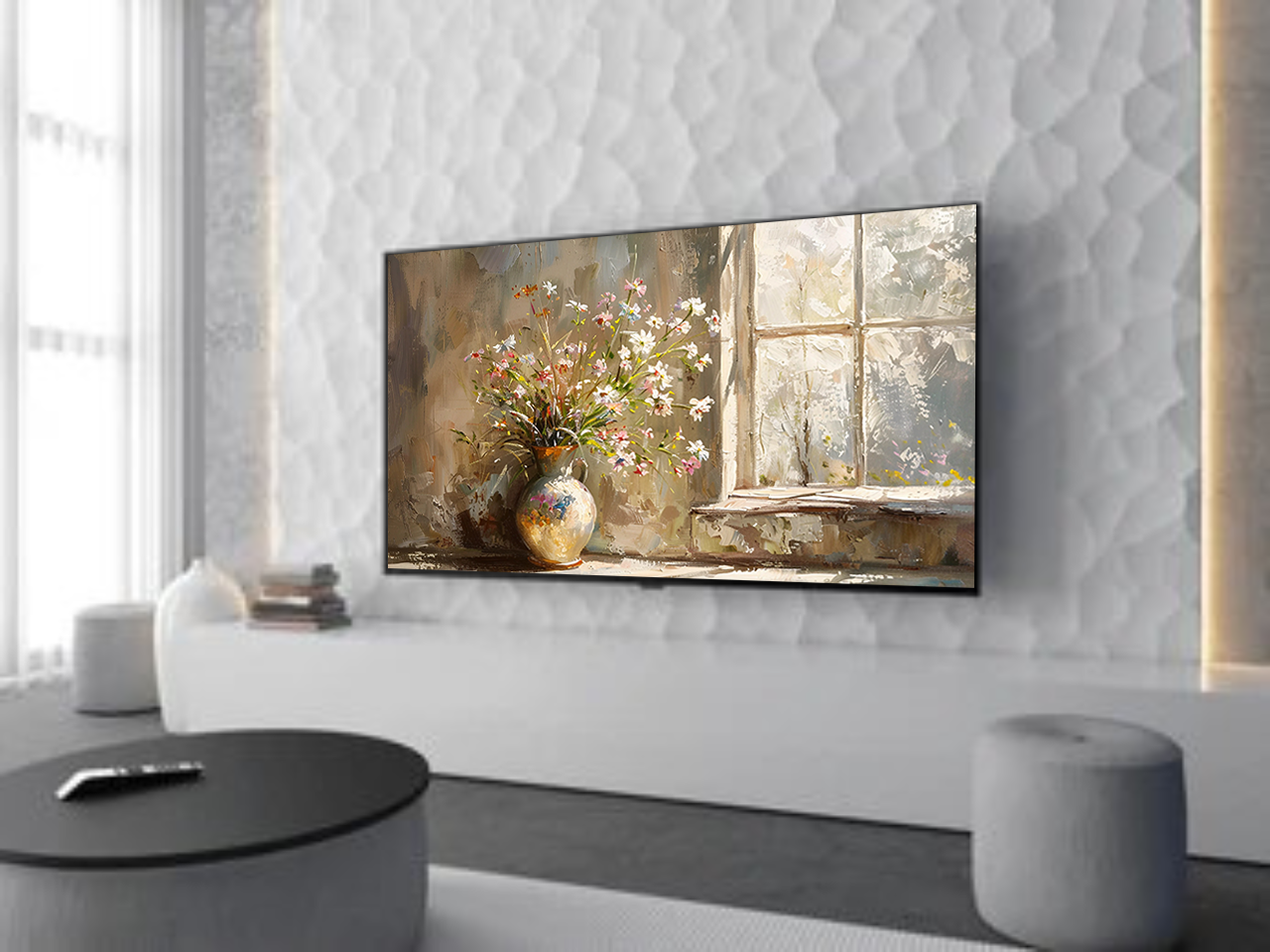 Rustic Floral Still Life – Digital Printable Wall Art with Wildflowers in Vase