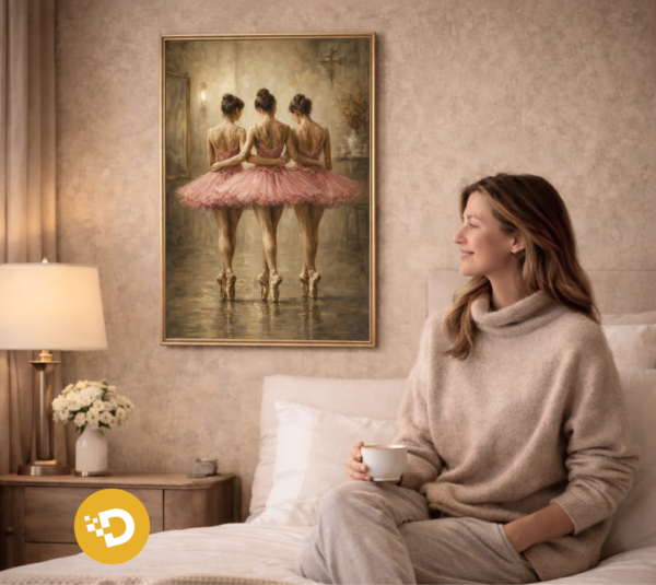 Ballerinas Oil Painting Wall Art | Elegant Ballet Print
