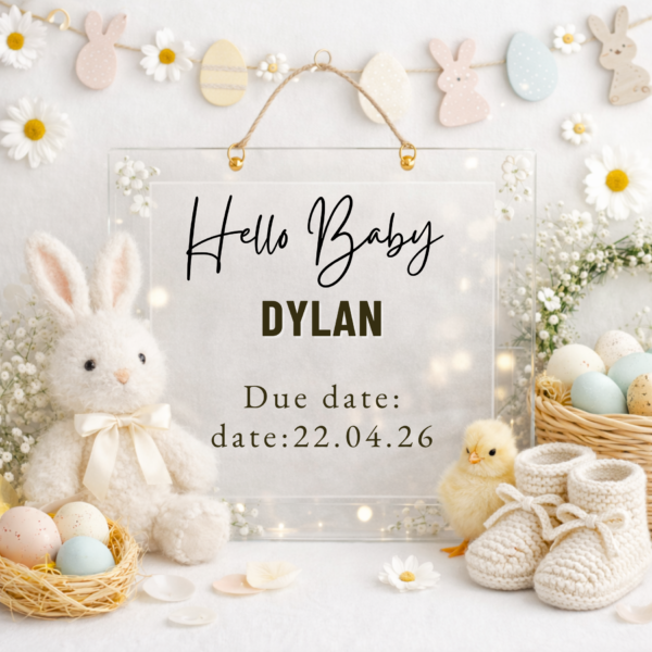 Editable Baby Announcement Template – Gender Neutral Pregnancy Reveal | Instant PDF Link