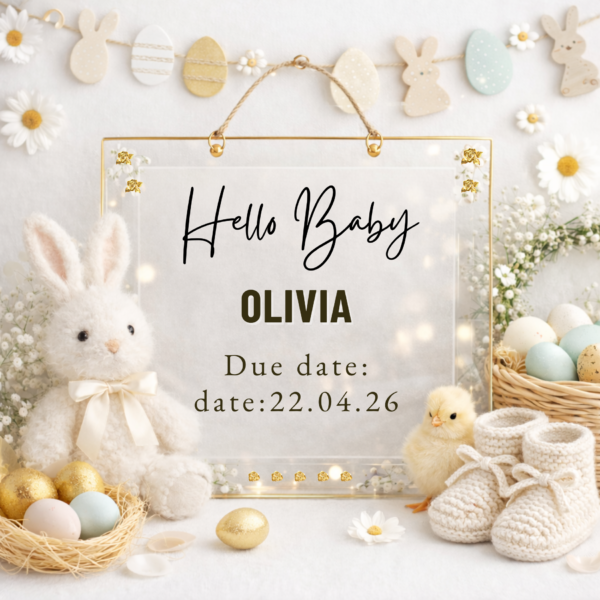 Editable Pregnancy Announcement Template | Hello Baby Neutral Design | Canva PDF Download | Social Media Reveal