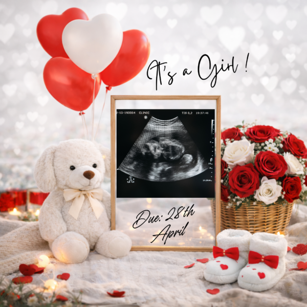 Valentines Day Pregnancy Announcement Pregnant Valentine February Pregnancy Valentine Reveal Editable Social Media Baby Reveal Template