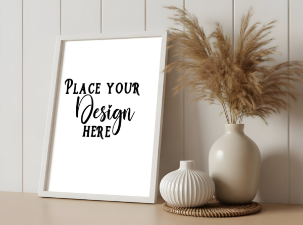 Free Neutral Wall Art Frame Mockup – JPG & PSD Smart Object