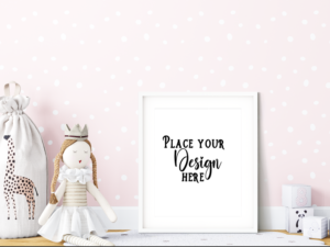 Free Kids Room Frame Mockup – PSD Smart Object & PNG Bundle