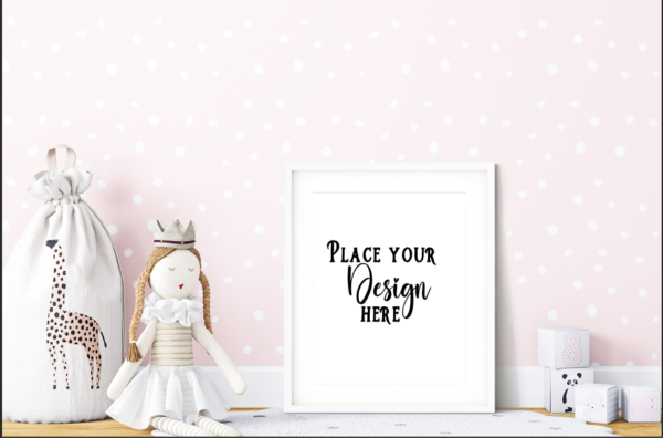 Free Kids Room Frame Mockup – PSD Smart Object & PNG Bundle