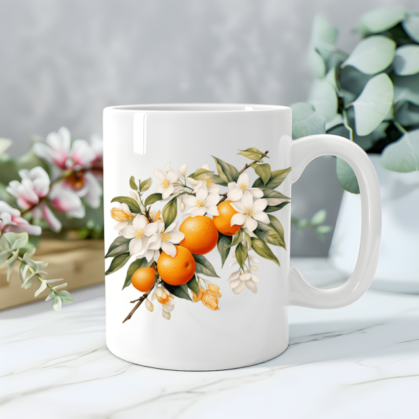 Free Floral White Mug Mockup – JPG & PSD Smart Object Template