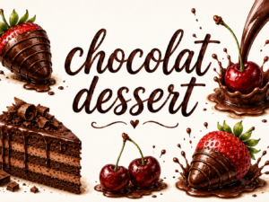 Chocolate Dessert Watercolor Clipart Bundle PNG | Sweet Bakery Clip Art | Chocolate Cake, Cookies, Truffles, Cupcakes | Commercial Use