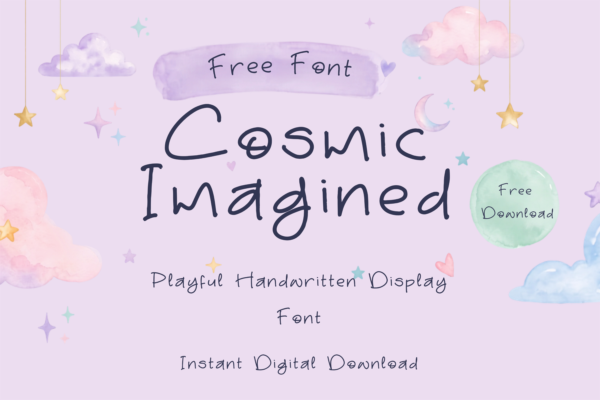 Cosmic Imagined Font Free Download | Modern Signature Script Font with Ligatures, Swashes & Multilingual Support