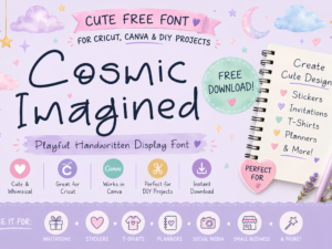 Cosmic Imagined Font Free Download | Modern Signature Script Font with Ligatures, Swashes & Multilingual Support