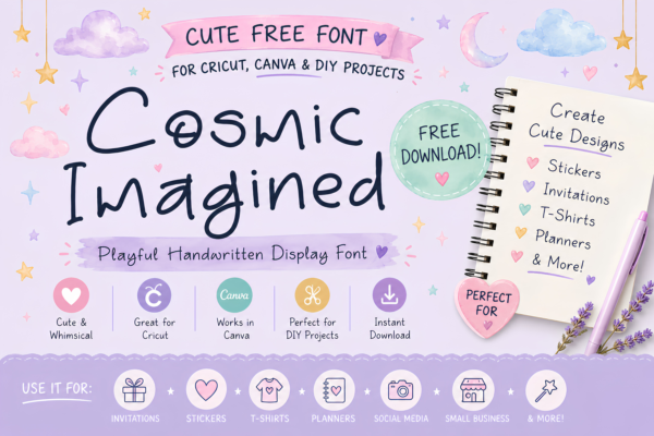 Cosmic Imagined Font Free Download | Modern Signature Script Font with Ligatures, Swashes & Multilingual Support